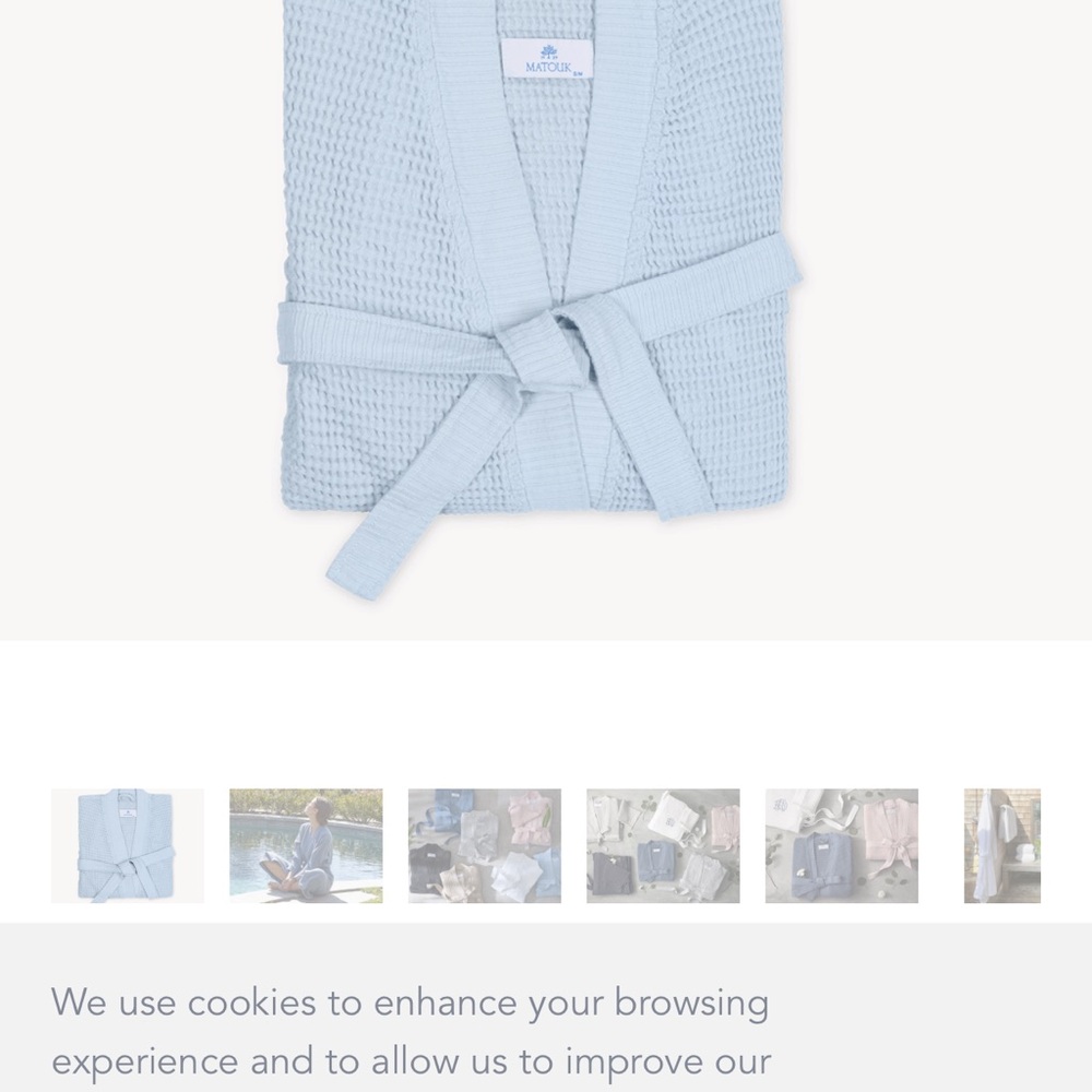 Matouk Sea Blue Waffle Robe